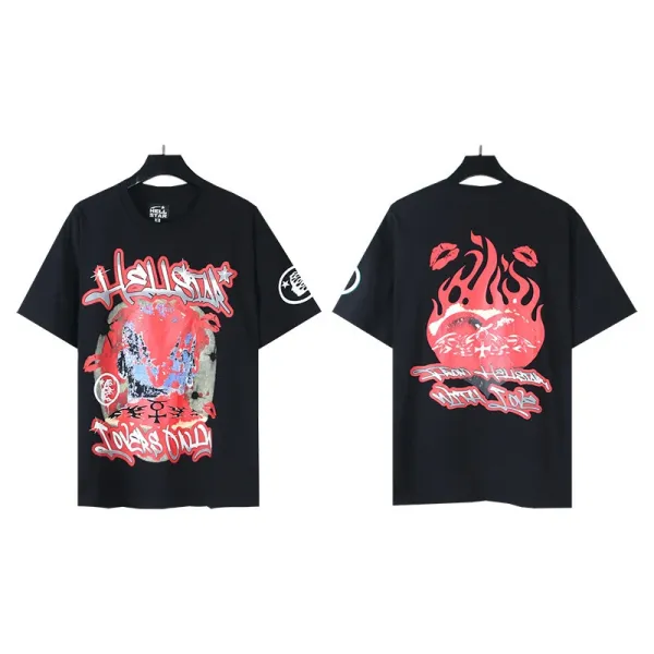 Hellstar Lovers Only Black Graphic T-Shirt - 1