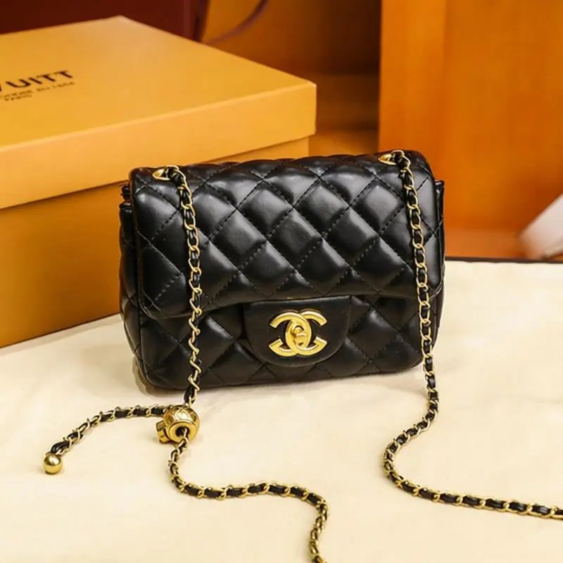 Chanel Mini Flap Bag Black Quilted Leather Chain Shoulder Bag