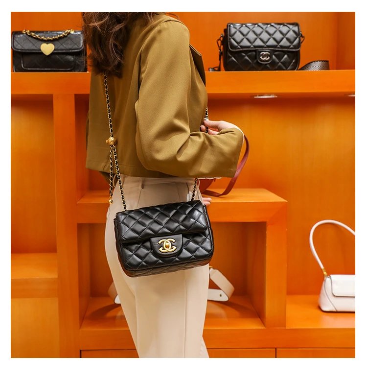 Chanel Mini Flap Bag Black Quilted Leather Chain Shoulder Bag - 12
