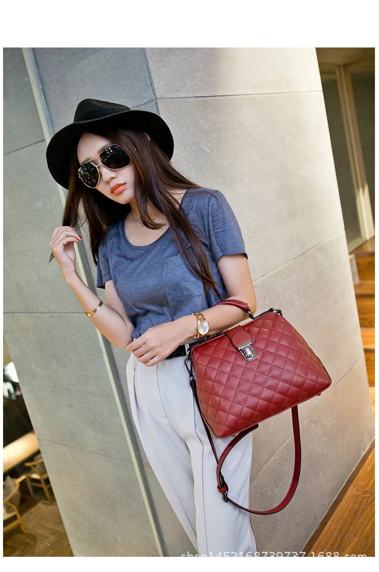 Design Celine Quilted Doctor Bag Burgundy Handbag Handbags - 5