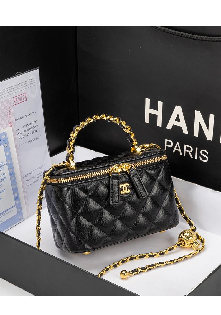 Chanel Mini Coco Handle Black Quilted Leather Chain Bag Handbags - 16