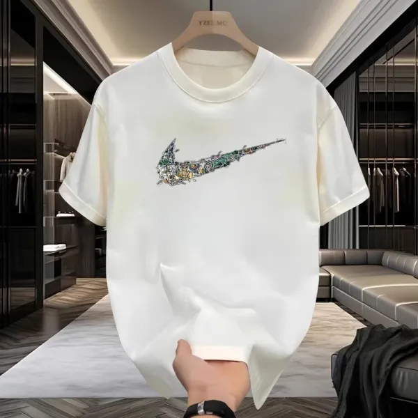 Design Nike Swoosh Art Print White T-Shirt Tops.t Shirts - 18