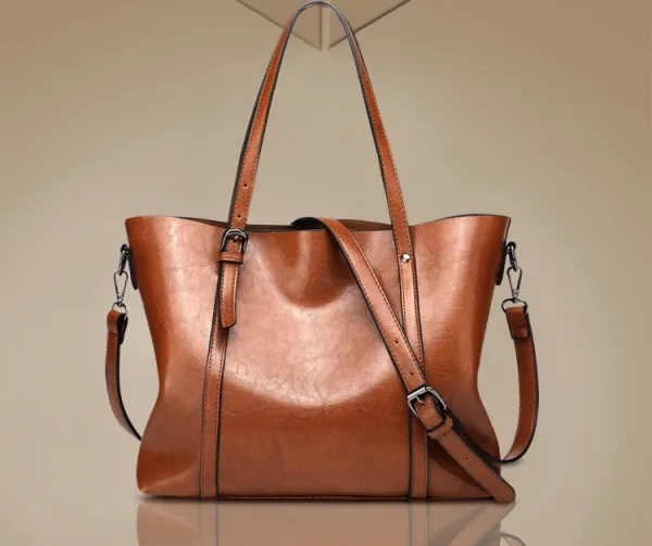 Design Tote Bag Light Blue Leather-Effect Shoulder Handbag - 6