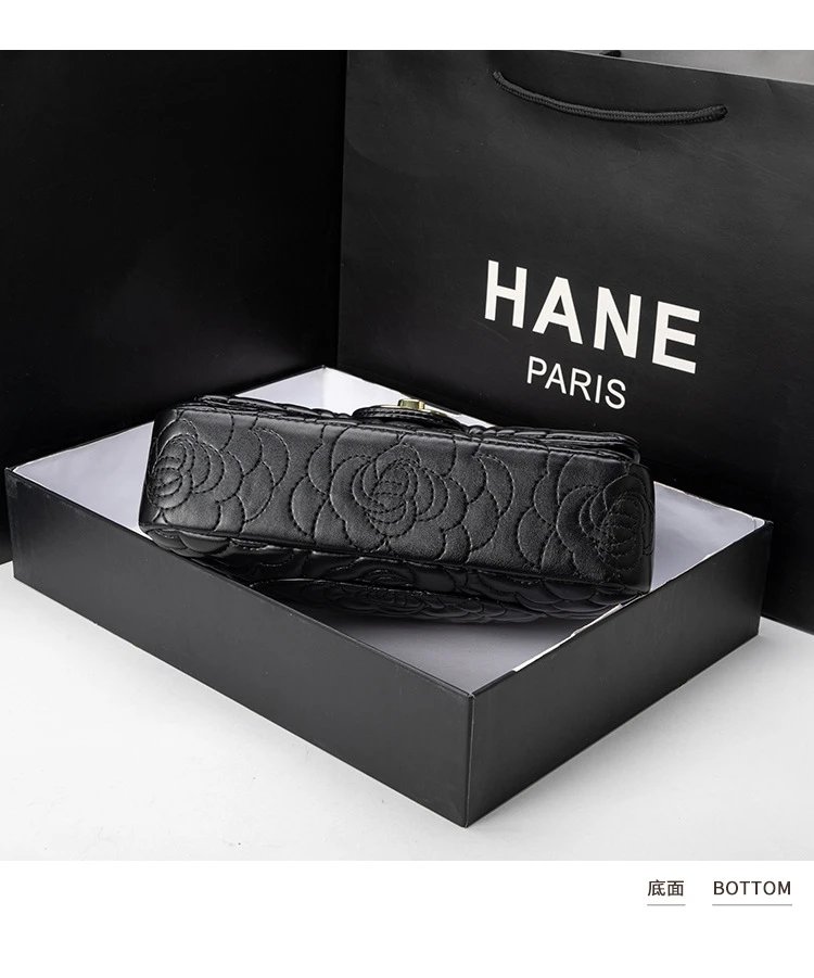 Chanel Classic Flap Bag Camellia Quilted Black Chain Bag Shoulder Bags - 19