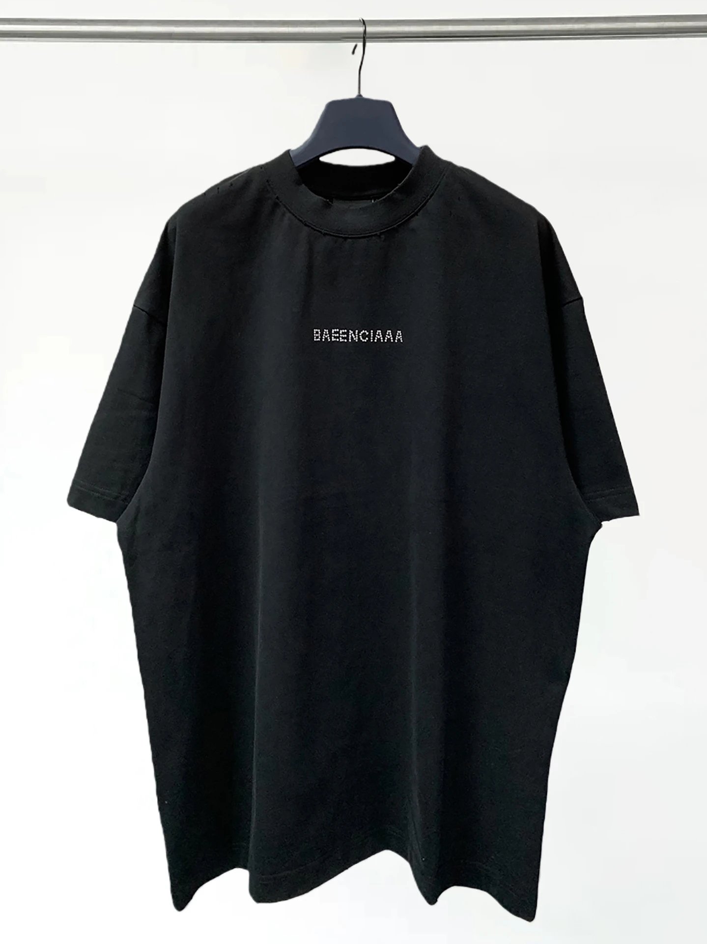 Balenciaga Distorted Logo Oversized T-Shirt Black - 7