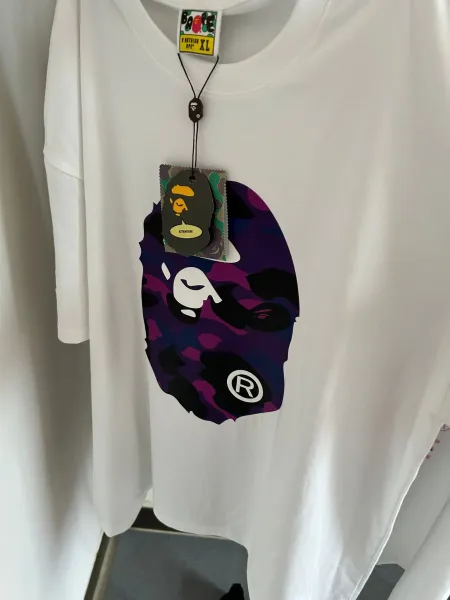 A Bathing Ape BAPE Logo Graphic White T-Shirt - 14