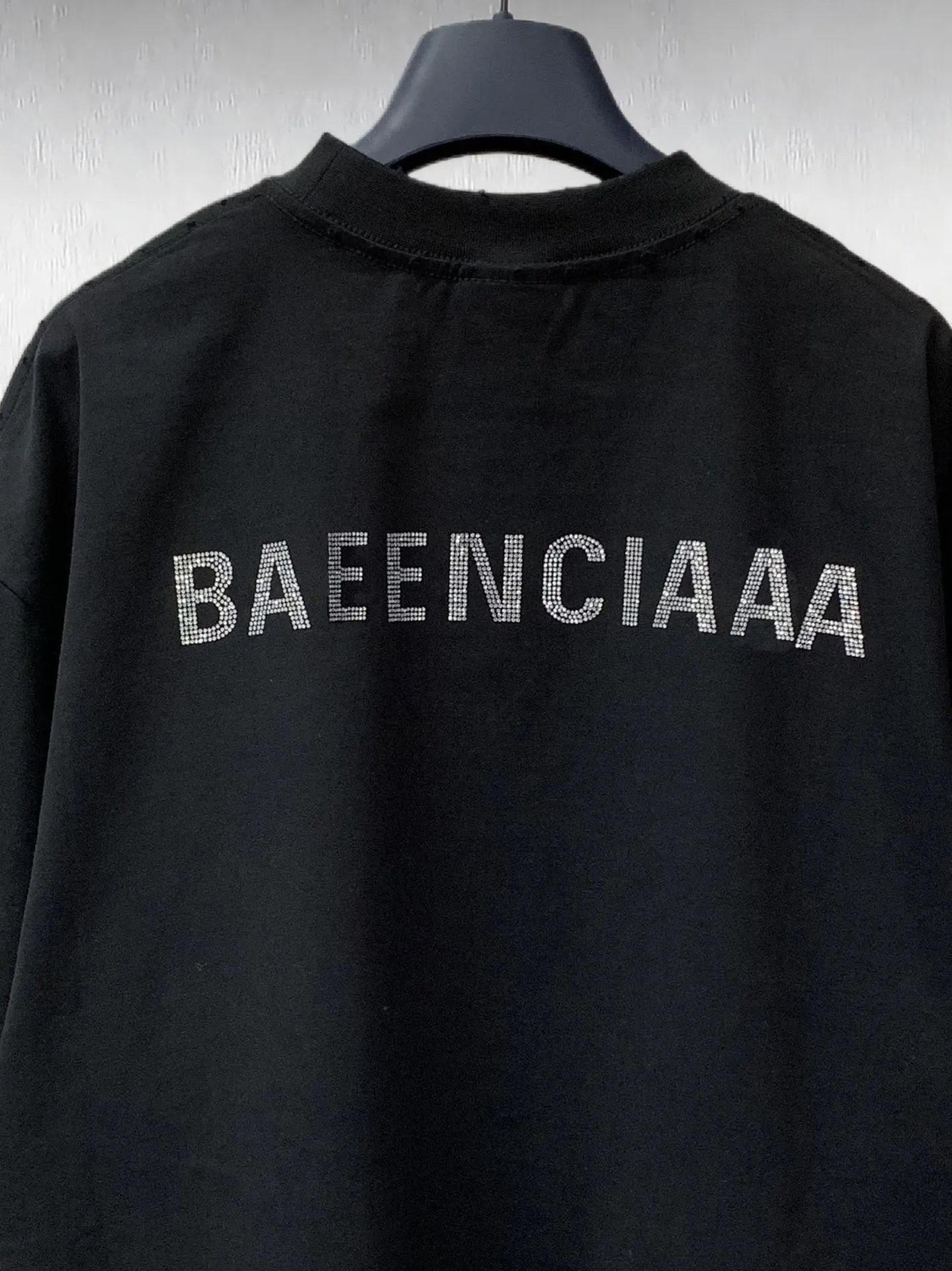 Balenciaga Distorted Logo Oversized T-Shirt Black - 9