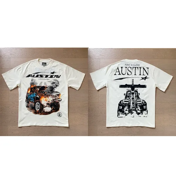 Design Post Malone x Austin Album Tee White T-Shirt T-Shirts - 1