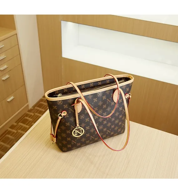 Louis Vuitton Neverfull Monogram Brown Tote Bag - 15