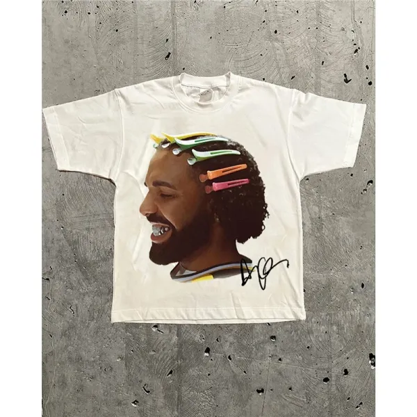 Design Drake x OVO Hair Clips Graphic T-Shirt White T-Shirts - 1