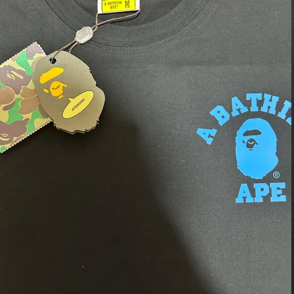 A Bathing Ape BAPE Logo Graphic White T-Shirt - 7