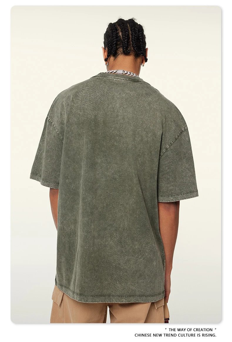 Design Beingmove Washed Beige Oversized T-Shirt T-Shirts - 48