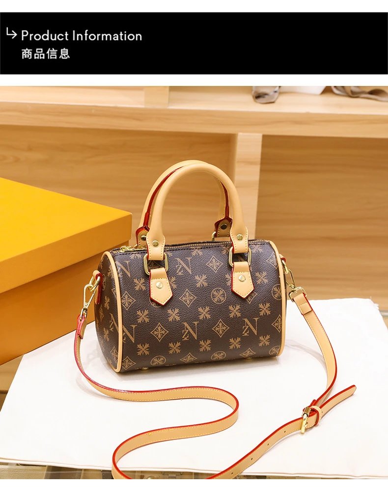 Louis Vuitton Monogram Boston Bag Brown Beige Handbag - 2