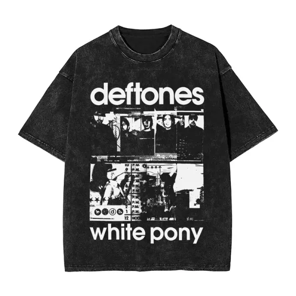 Design Deftones White Pony Acid Wash T-Shirt T-Shirts - 1
