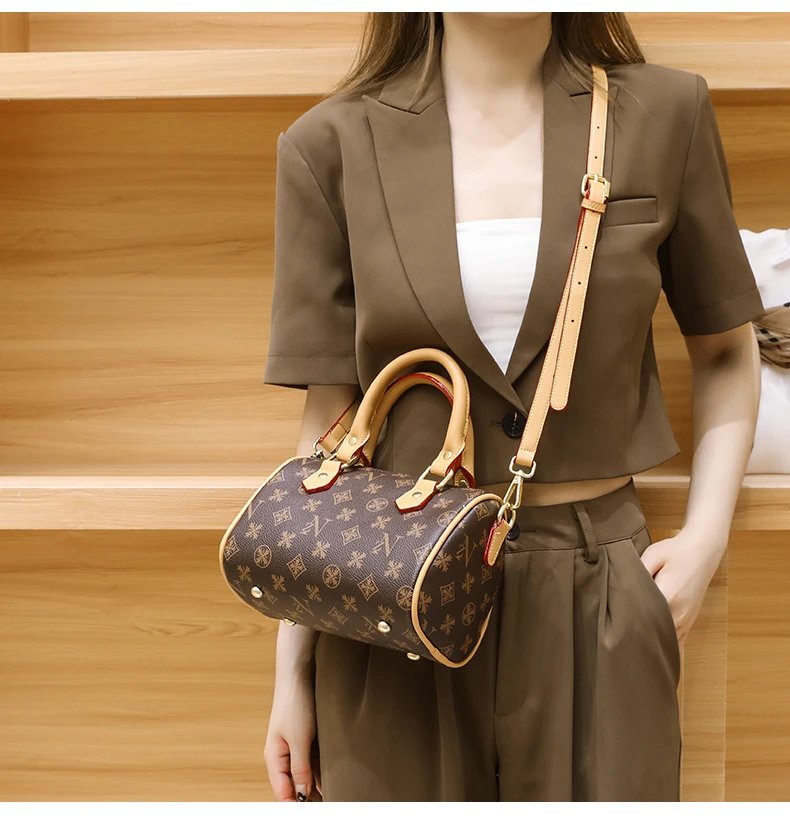 Louis Vuitton Monogram Boston Bag Brown Beige Handbag - 11