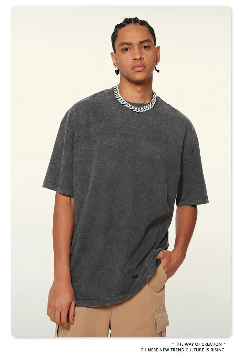 Design Beingmove Washed Beige Oversized T-Shirt T-Shirts - 66