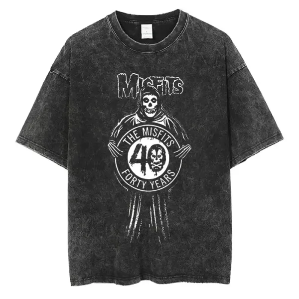 Design The Misfits 40 Years Anniversary Acid Wash T-Shirt T-Shirts - 1