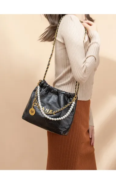 Chanel Drawstring Tote Bag and Pouch in Beige with Gold Hardware Handbags - 14