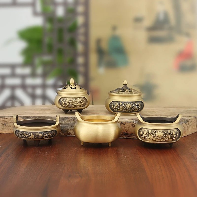 Brass Incense Burner Holder Copper Sandalwood Charcoal