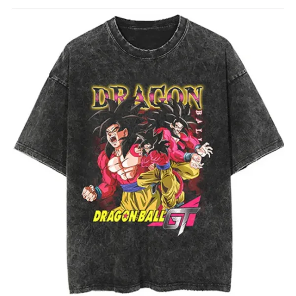 Design Dragon Ball GT Graphic Acid Wash T-Shirt T-Shirts - 1