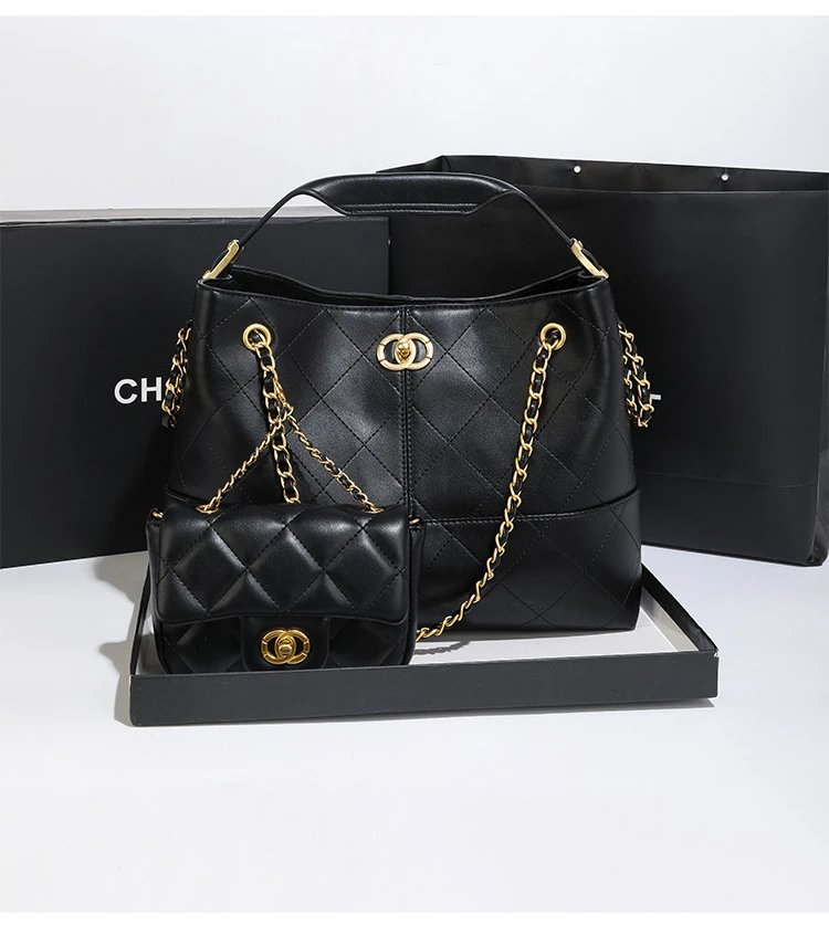 Chanel Gabrielle Hobo Bag Beige and Black Quilted Leather Shoulder Bag - 21