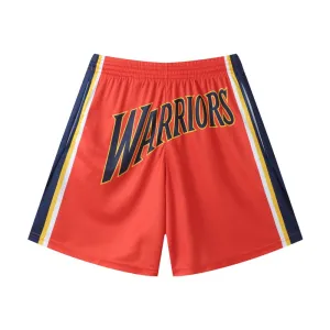 Golden State Warriors Basketball Shorts Red Navy