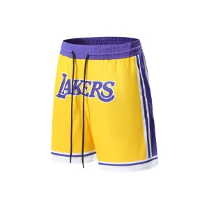 Los Angeles Lakers Basketball Shorts Yellow Purple