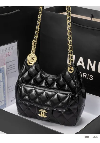 Chanel 22 Bag Burgundy Quilted Lambskin Chain Shoulder Bag - 17