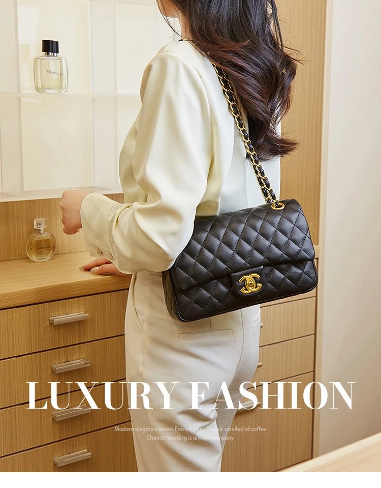 Chanel Classic Flap Bag White Quilted Leather Chain Shoulder Bag - 2