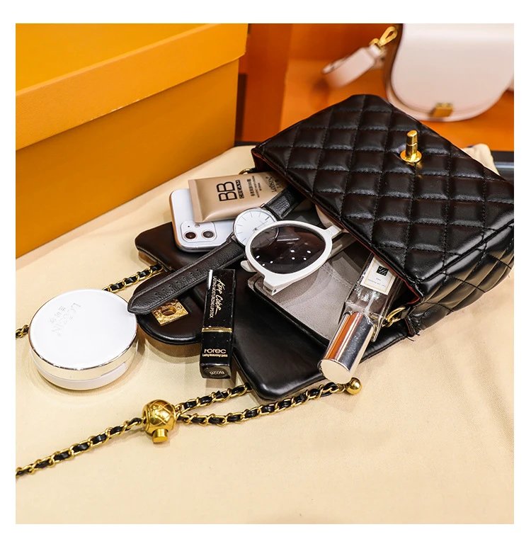 Chanel Mini Flap Bag Black Quilted Leather Chain Shoulder Bag - 7