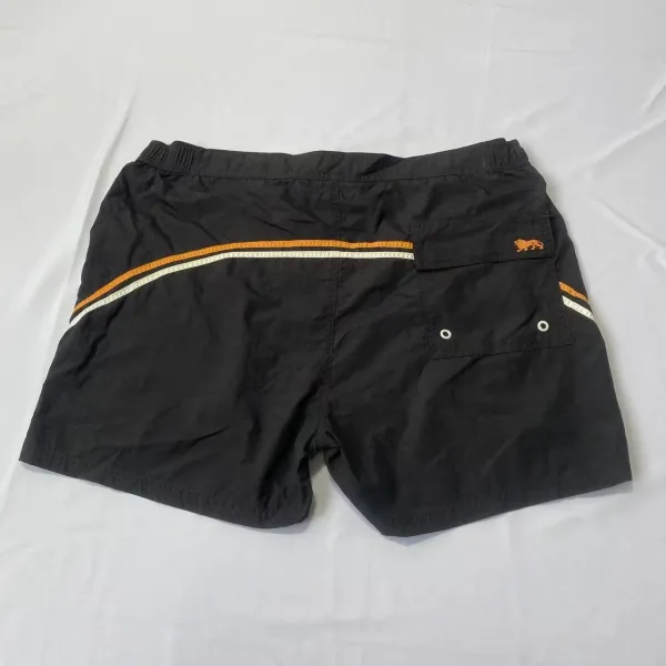 Design Striped Swim Trunks Rust and White Shorts Swimwear - 8