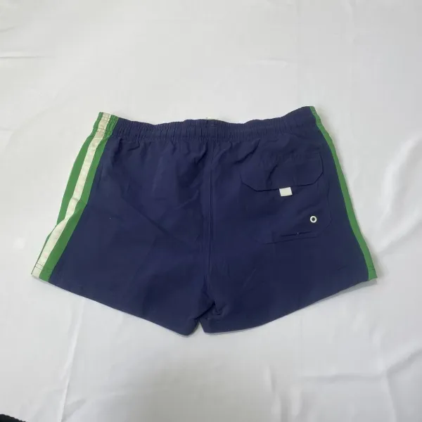Design Striped Swim Trunks Rust and White Shorts Swimwear - 12