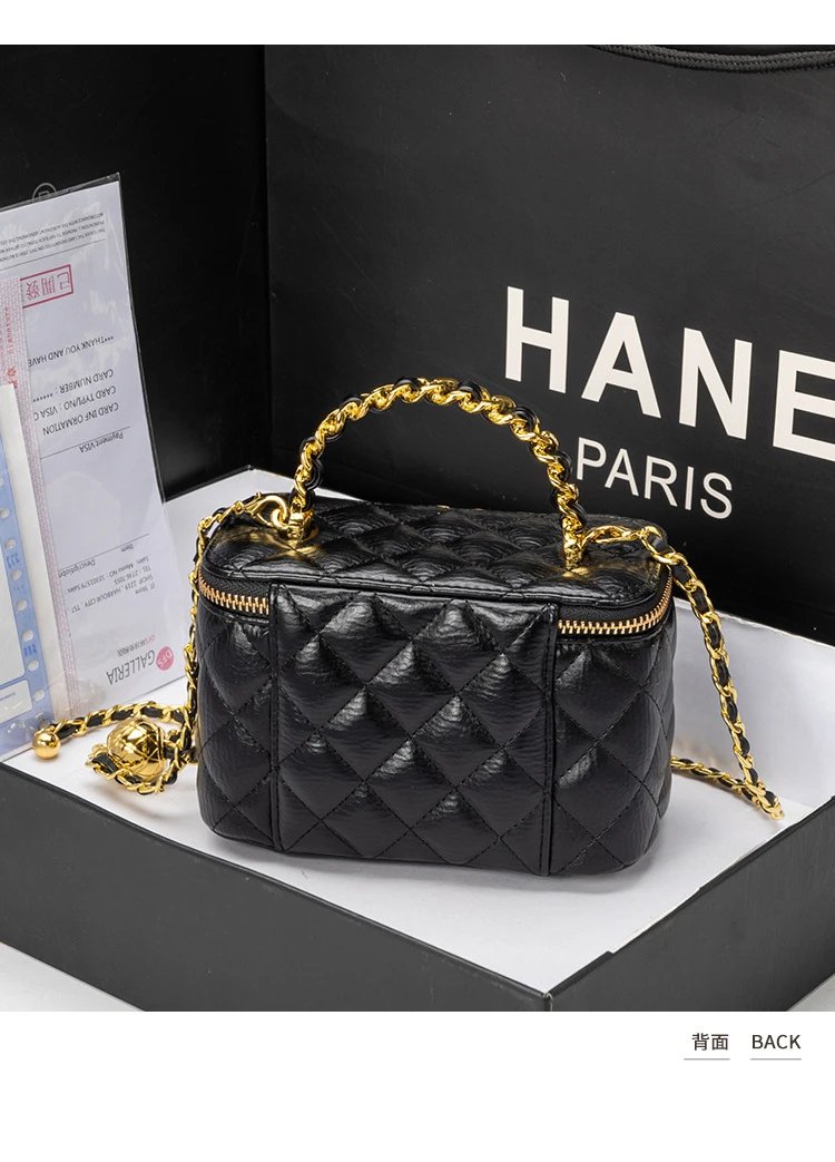 Chanel Mini Coco Handle Black Quilted Leather Chain Bag Handbags - 20