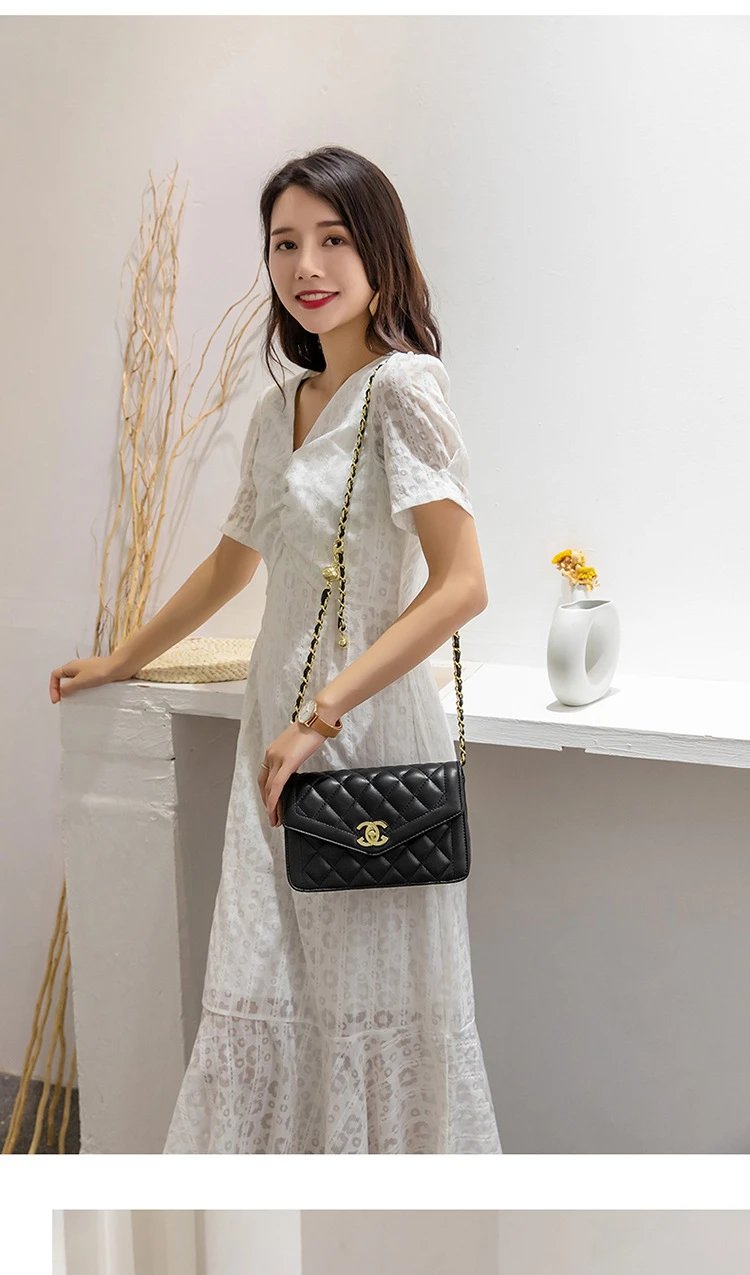 Chanel Classic Flap Bag Black Quilted Leather Chain Shoulder Bag - 11