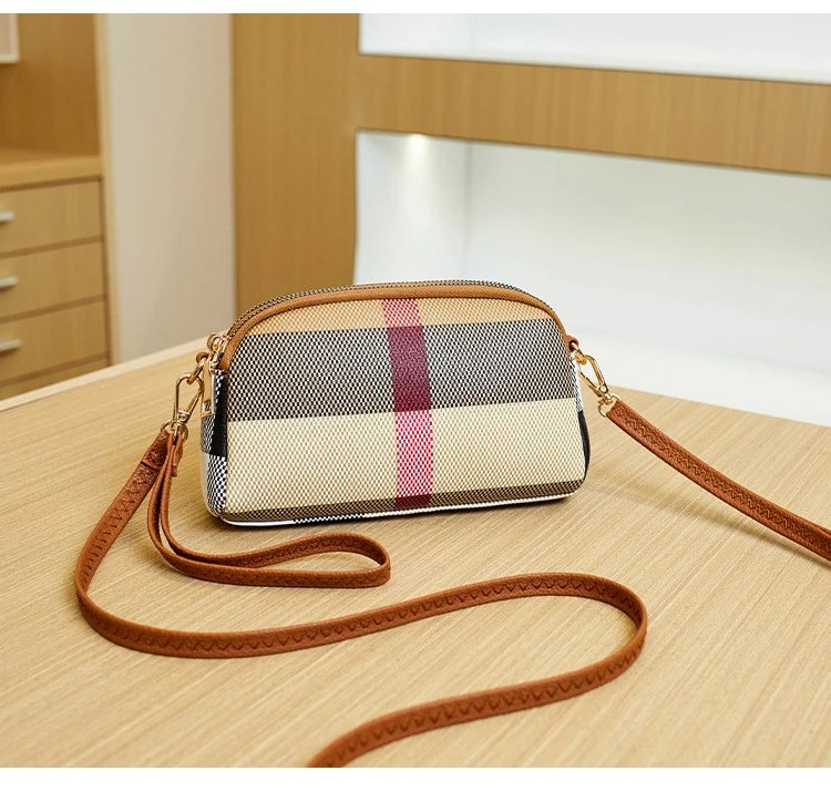 Burberry Check Wristlet Clutch Beige Multicolor Clutches - 5