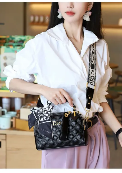 Dior Oblique Quilted Mini Handbag Black - 12