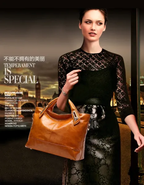 Design Patent Leather Hobo Bag Black Handbag - 3