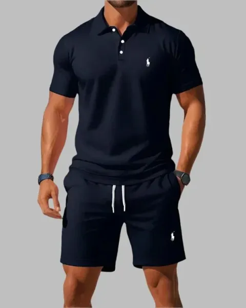 Polo Ralph Lauren Classic Fit Polo Shirt and Shorts Set Black - 6