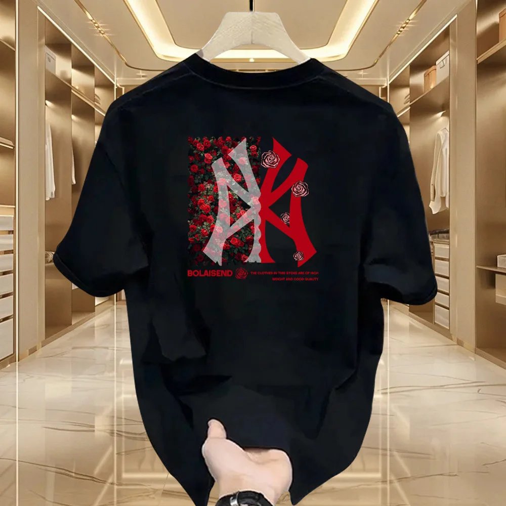 Design Bolaisend Roses NY Logo Black T-Shirt T-Shirts - 15
