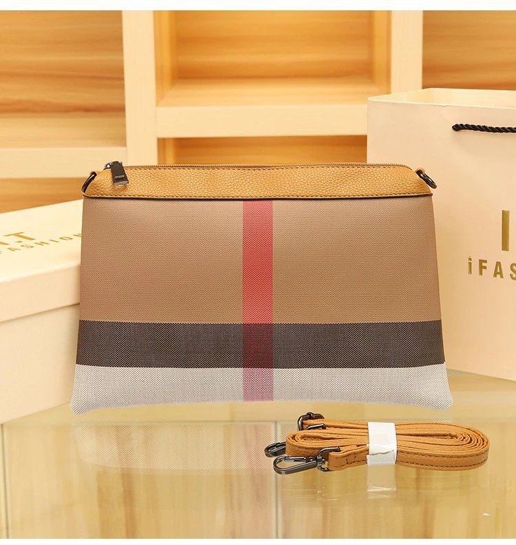Burberry Check Tote Bag and Pouch Set Beige Multicolor Handbags - 17
