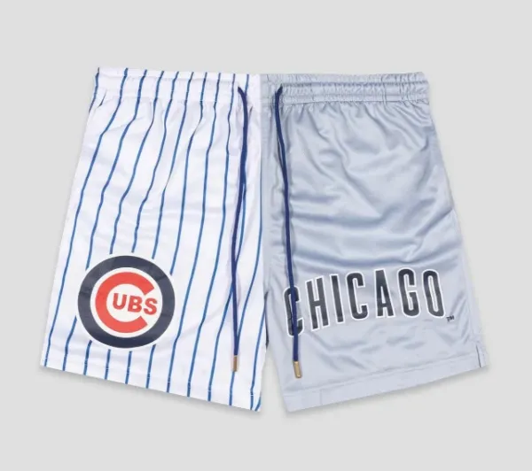 Los Angeles Dodgers Split-Design Mesh Shorts Gray and Royal Blue - 9