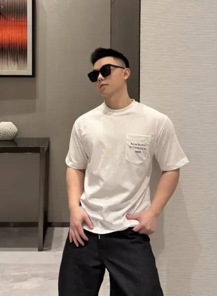 Acne Studios Heart Logo Oversized T-Shirt Pink - 8