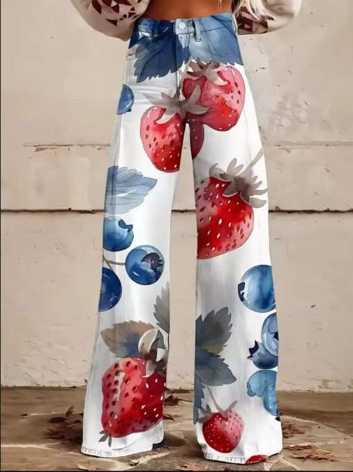 Stone Island Printed Wide-Leg Jeans Blue - 9