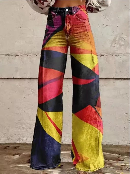 Stone Island Printed Wide-Leg Jeans Blue - 13