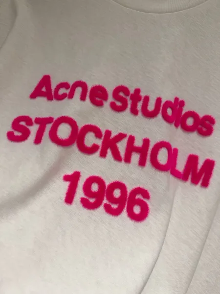 Acne Studios Heart Logo Oversized T-Shirt Pink - 14