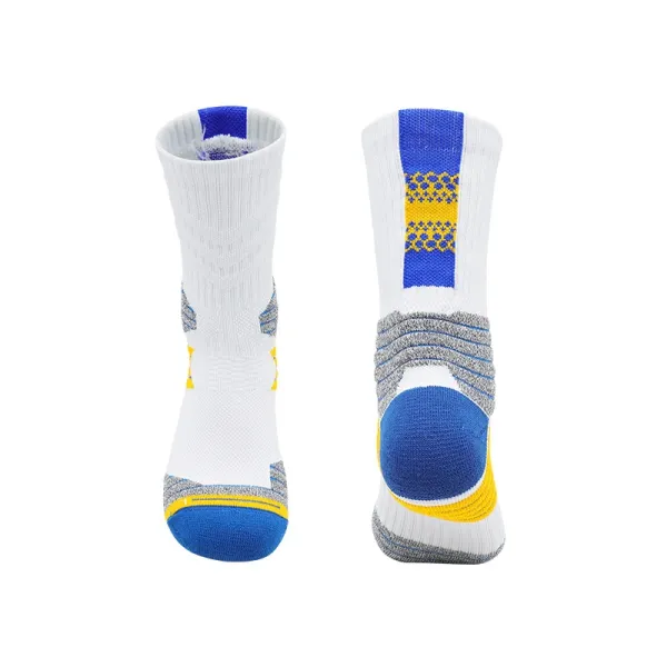 Golden State Warriors Performance Crew Socks White / Blue / Yellow Socks - 1