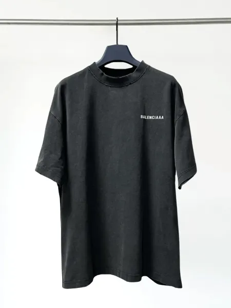 Balenciaga Logo T-Shirt Dark Gray T-Shirt - 7