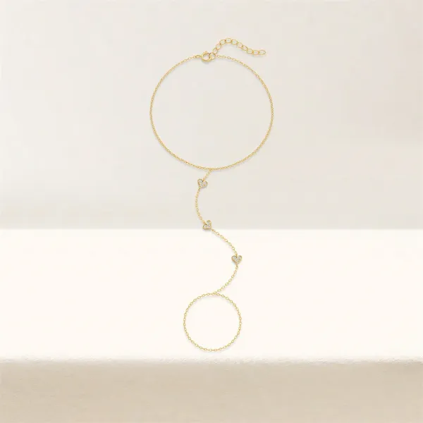 Design Heart Chain Hand Chain Bracelet Gold Jewelry - 7