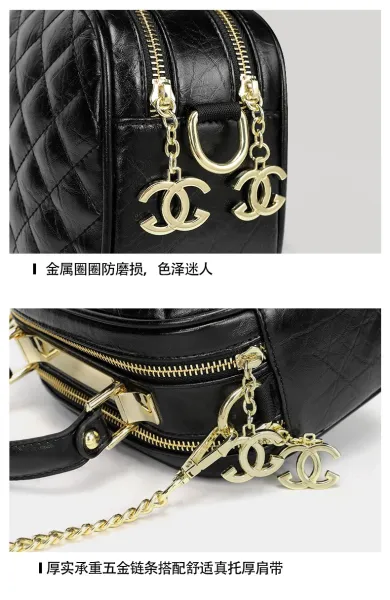 Chanel Quilted Mini Top-Handle Bag Black Chain Strap Handbag - 16