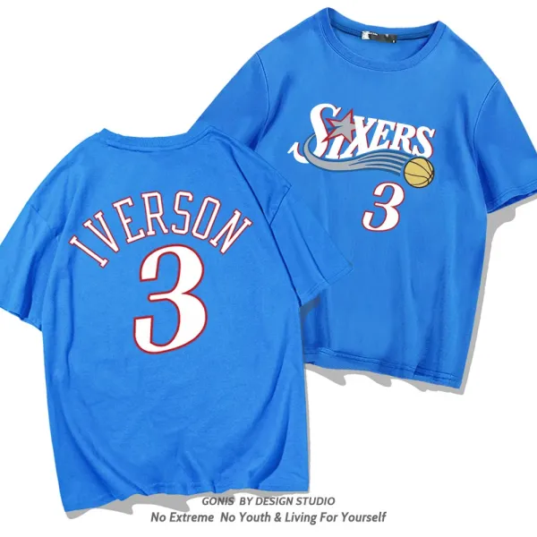 Philadelphia 76ers Allen Iverson #3 Jersey T-Shirt Blue - 1
